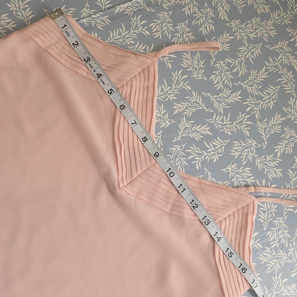 Women Sz S Pink Feminine Dainty Fairy Y2K Flowy Pleats Lined Camisole Top - Picture 7 of 9